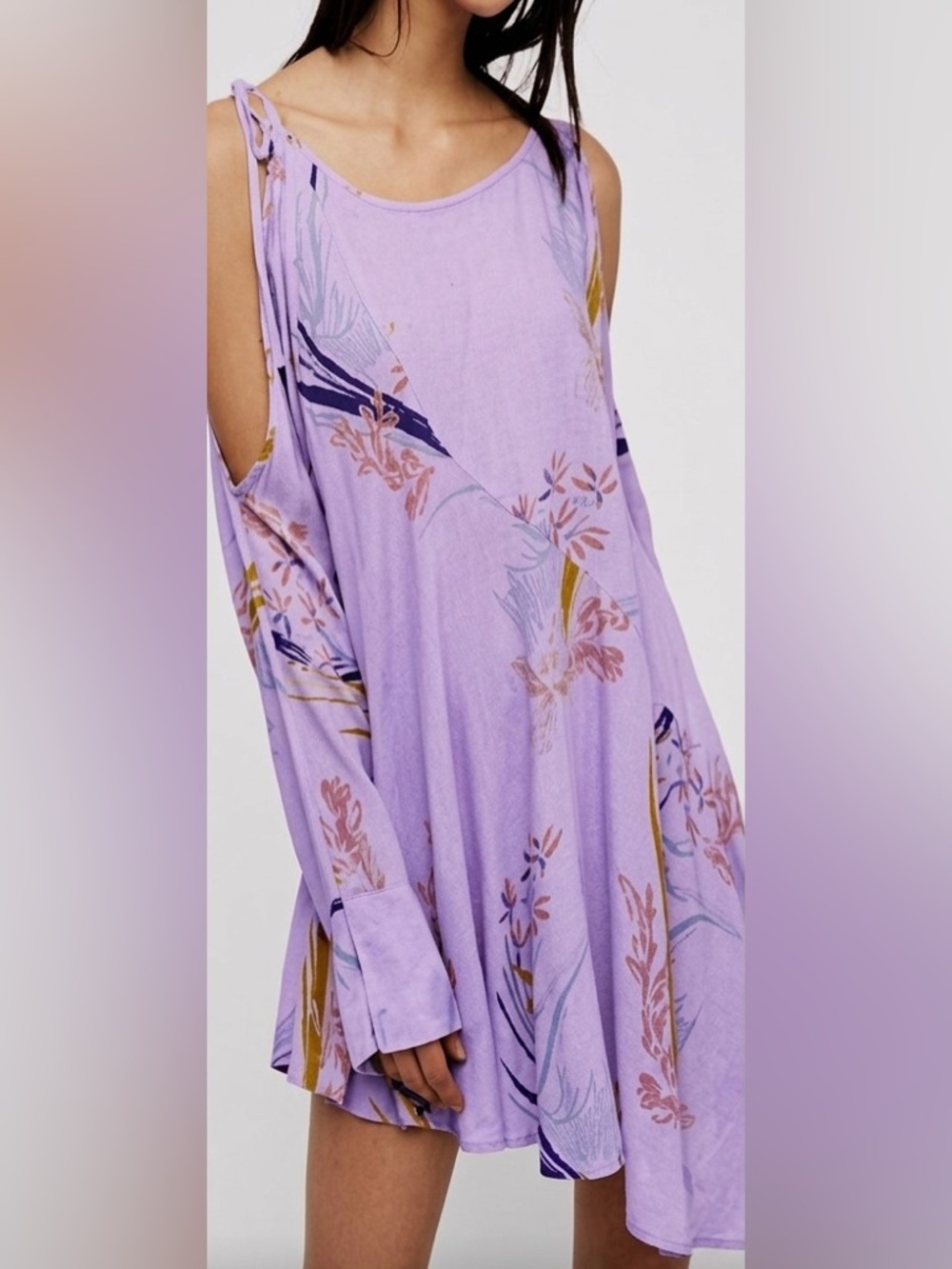 Free People Whimsical Clear Skies Tunic Dress in Lilac Size Small Fairycore